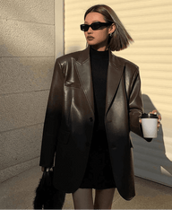 Blazer Glaiza supradimensionat din piele vegană