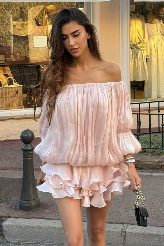 ZEYA - Gloria Off-Shoulder Ruffle Mini Dress