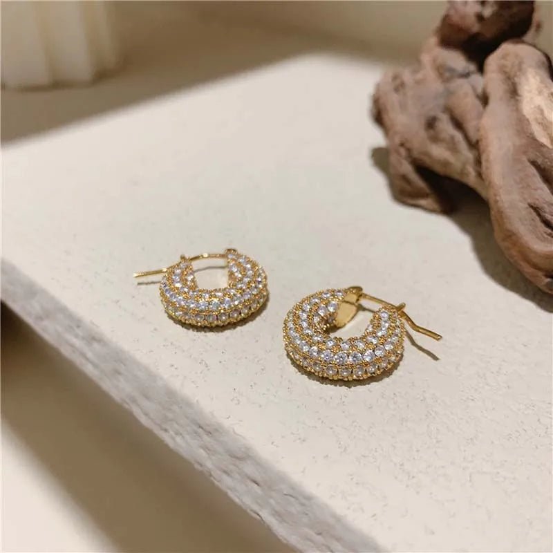 ZEYA - Greta Pave Hoop Earrings