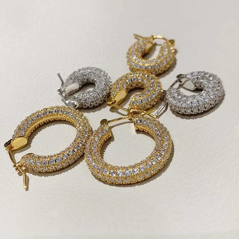 ZEYA - Greta Pave Hoop Earrings