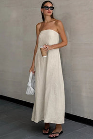 Robe longue Hana sans bretelles et dos nu