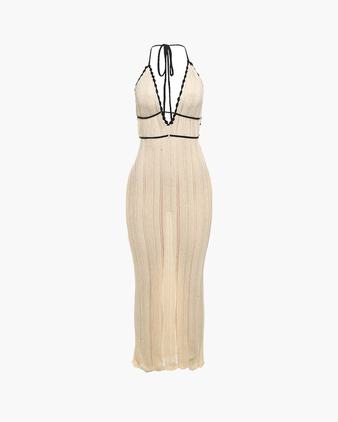 ZEYA - Hannie Lace Up Halter Maxi Dress