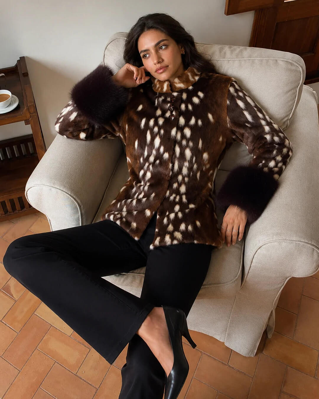 ZEYA - Harriet Stand Collar Faux Fur Jacket