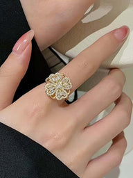 Hazel Clover Leaf Fidget Spinner Ring
