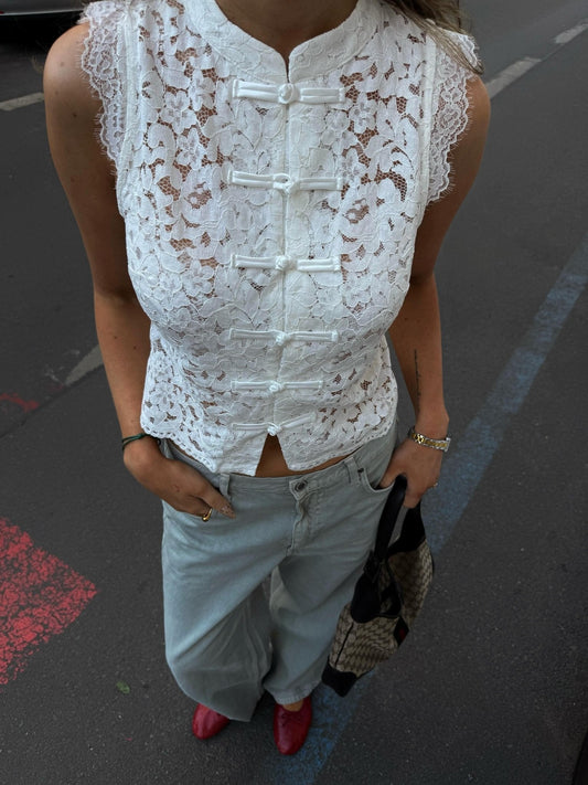 ZEYA - Helen Mandarin Lace Top