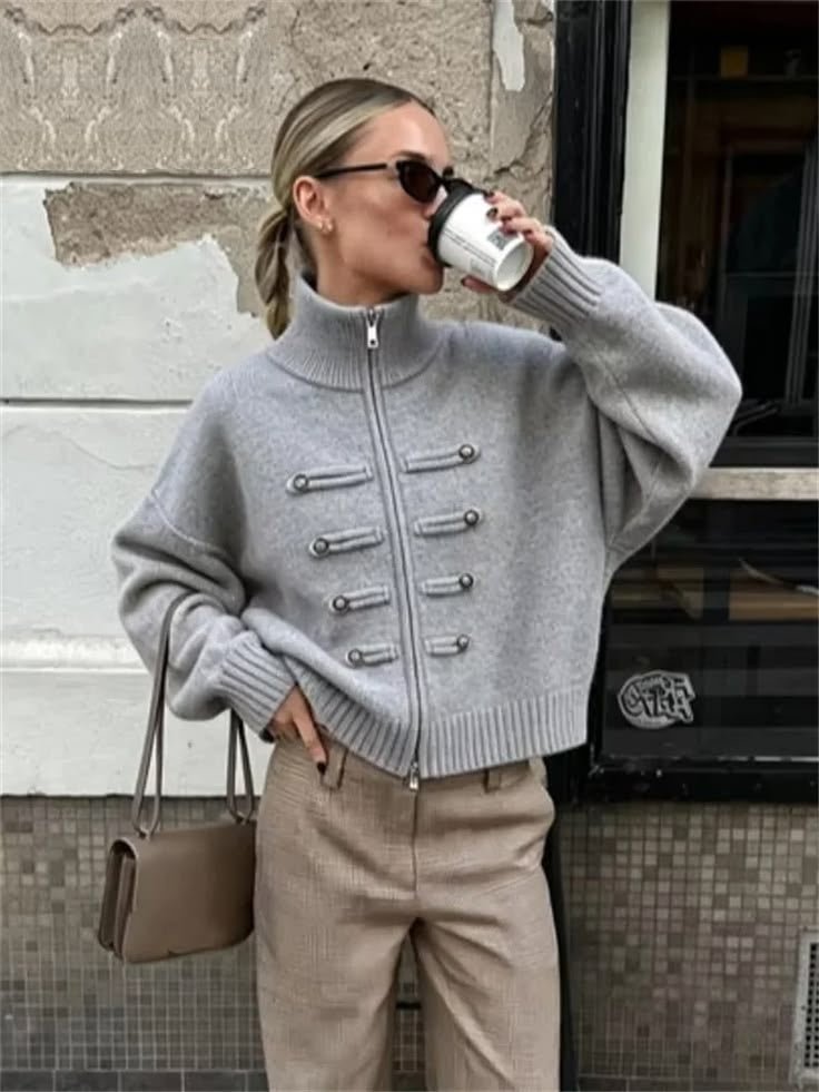 Helena Polokrage Zipstickad Koftjacka