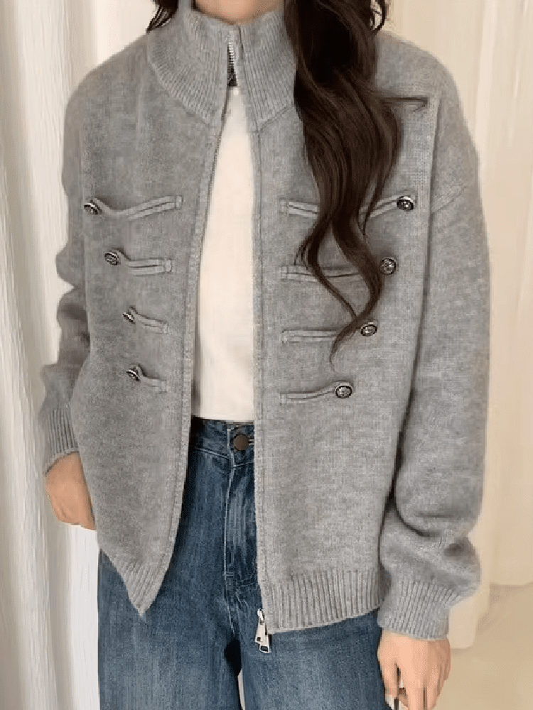 ZEYA - Helena Turtleneck Zip Knit Cardigan