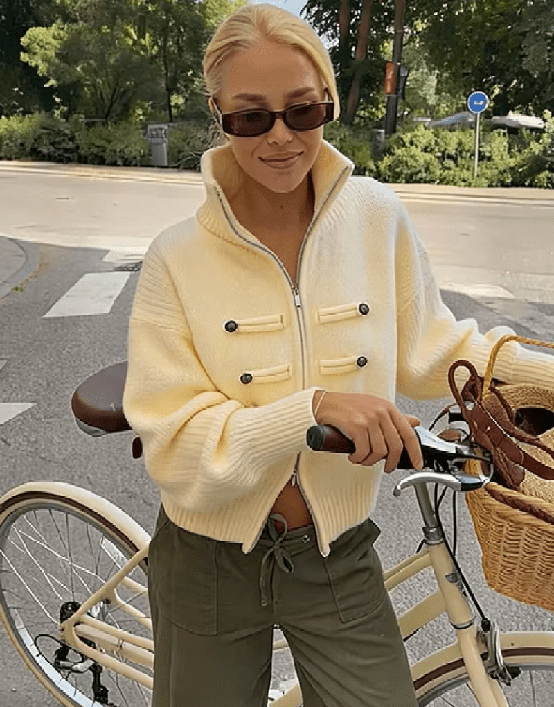 ZEYA - Helena Turtleneck Zip Knit Cardigan