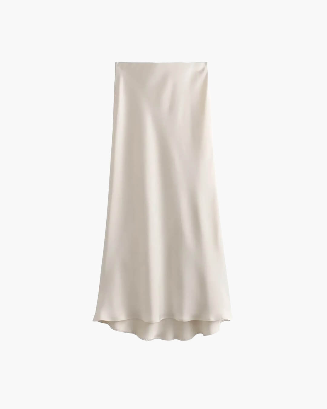 ZEYA - Hilde High Waist Black Satin Midi Skirt
