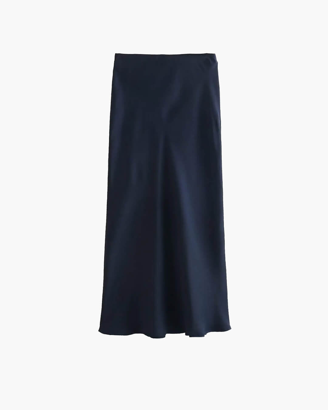 ZEYA - Hilde High Waist Black Satin Midi Skirt