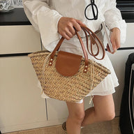 Ingela borsa a tracolla in rattan intrecciato