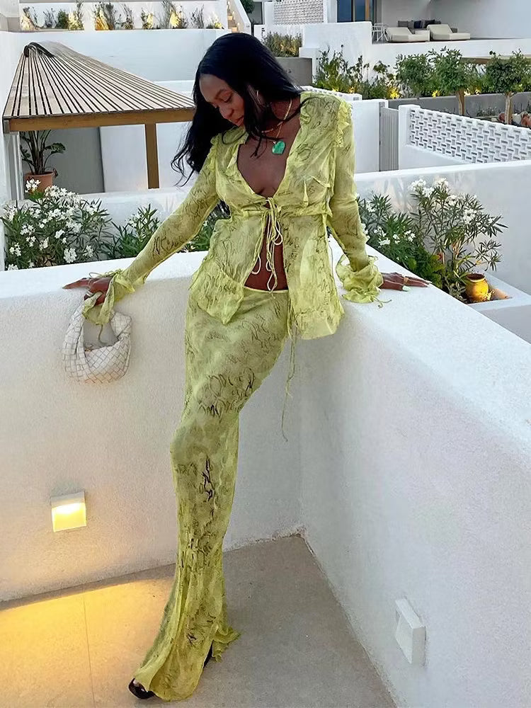 Iris síťované bodycon maxi šaty