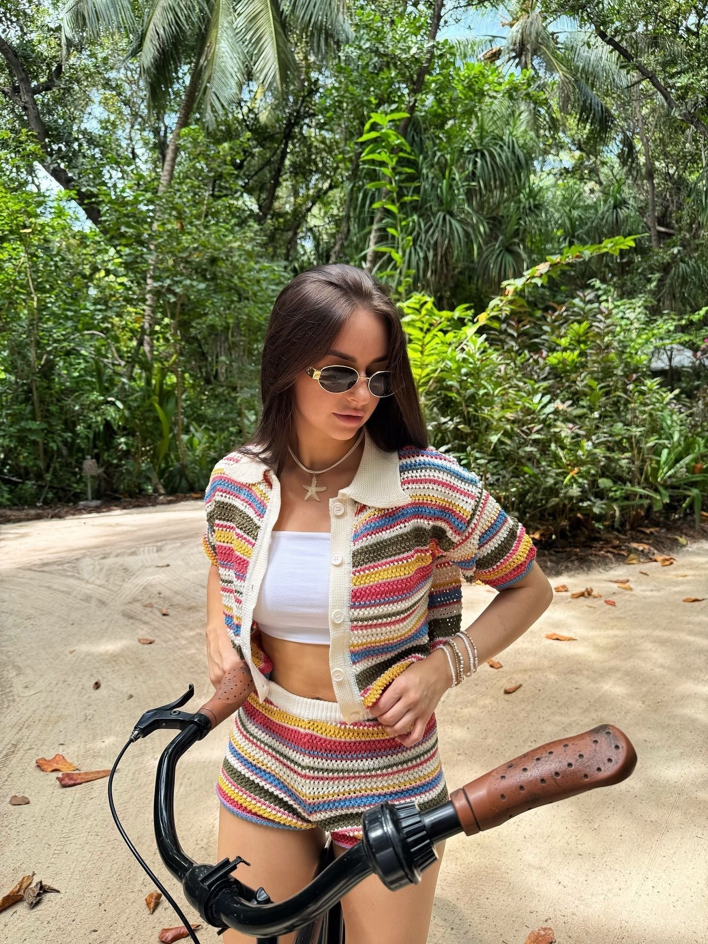 ZEYA - Iris Striped Crochet Co-ord Set