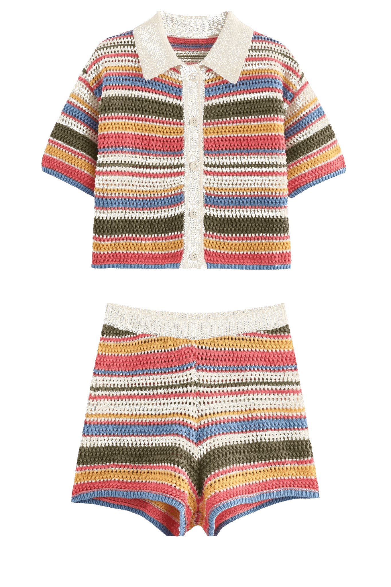 ZEYA - Iris Striped Crochet Co-ord Set