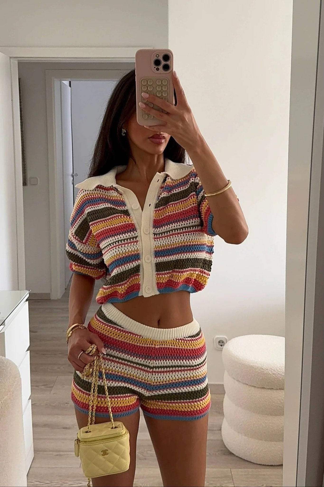 ZEYA - Iris Striped Crochet Co-ord Set