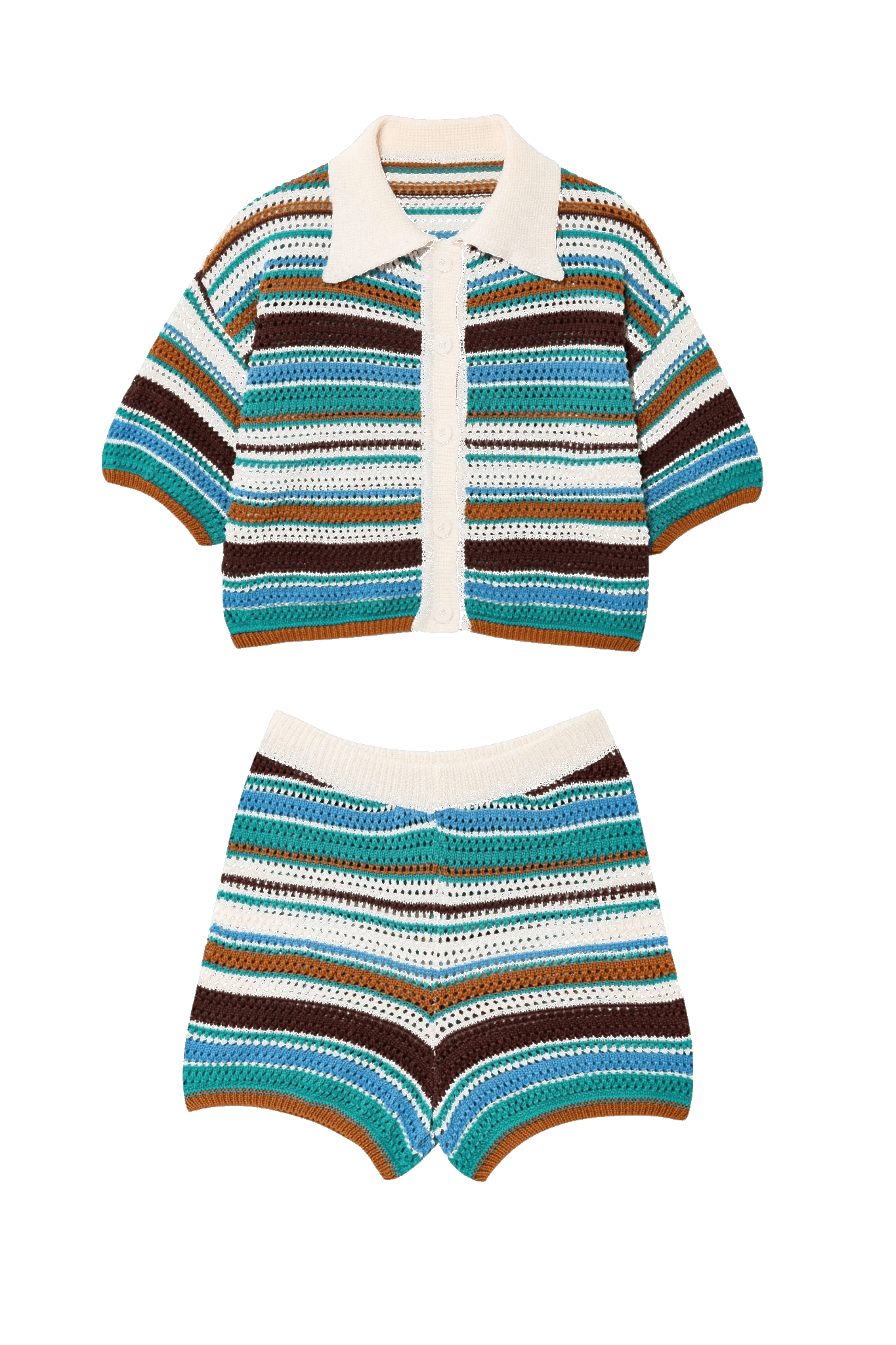 ZEYA - Iris Striped Crochet Co-ord Set