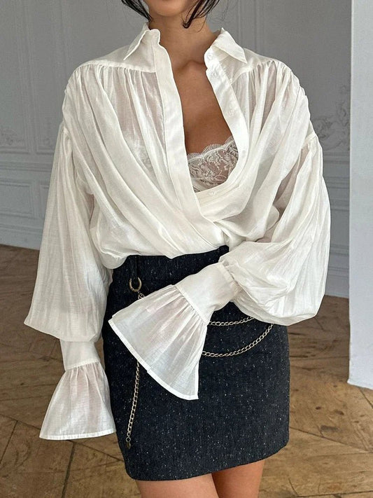 ZEYA - Jamie Button Down Sheer Blouse