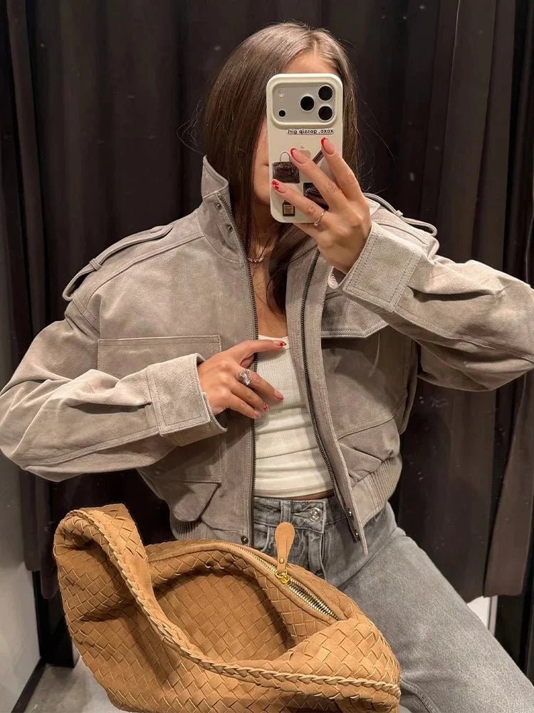 ZEYA - Jasmin Faux Suede Cropped Jacket