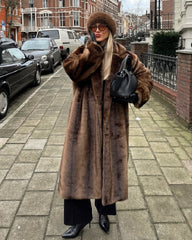 Jasmine Faux Fur Long Overcoat