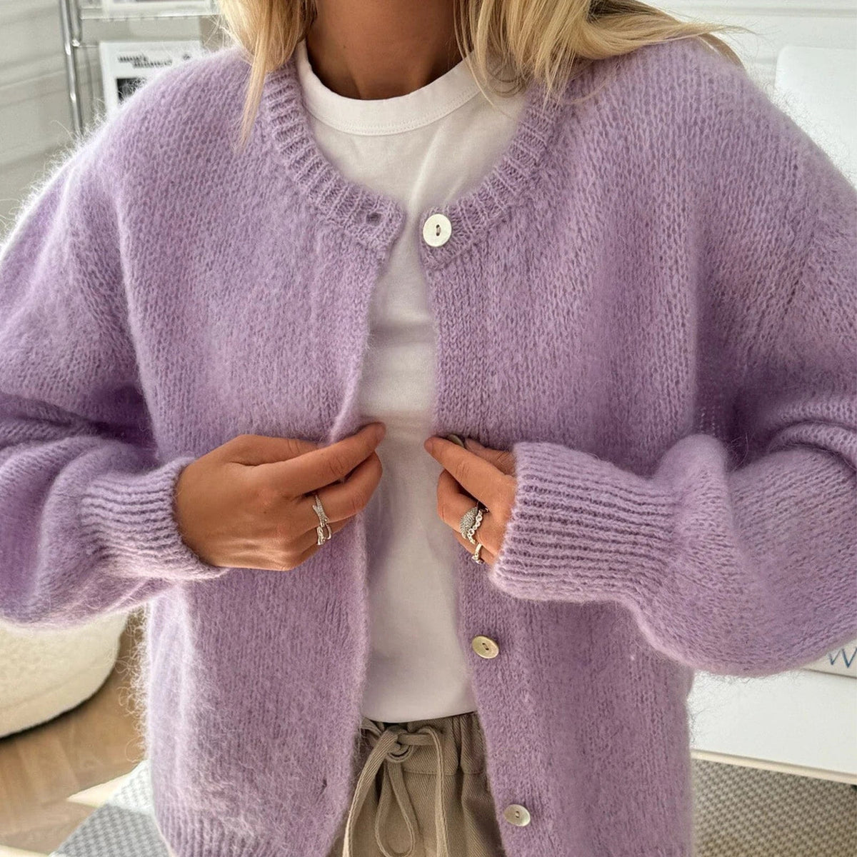 ZEYA - Jasmine Fuzzy Knit Cardigan