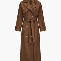 Jenna Faux Suede Trenchcoat