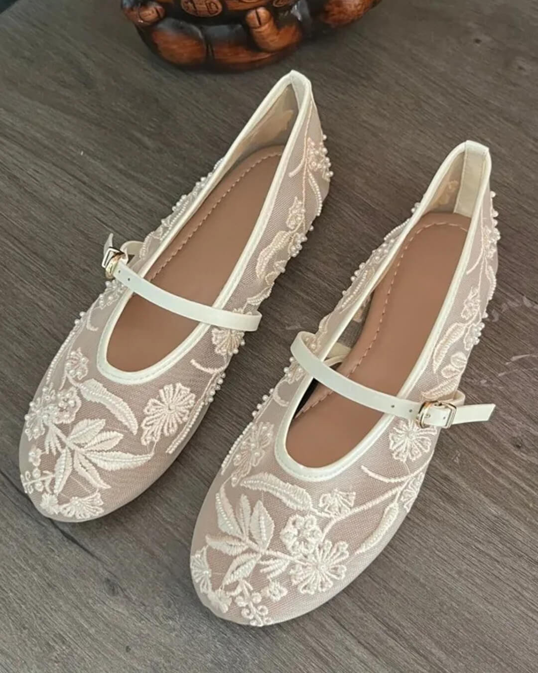 ZEYA - Jenny Beaded Mesh Ballet Flats