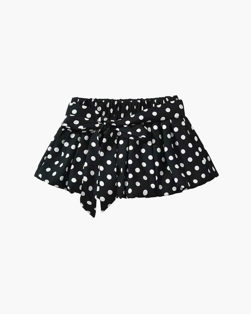 ZEYA - Jenny Polka Dot Elastic Waist Mini Skirt