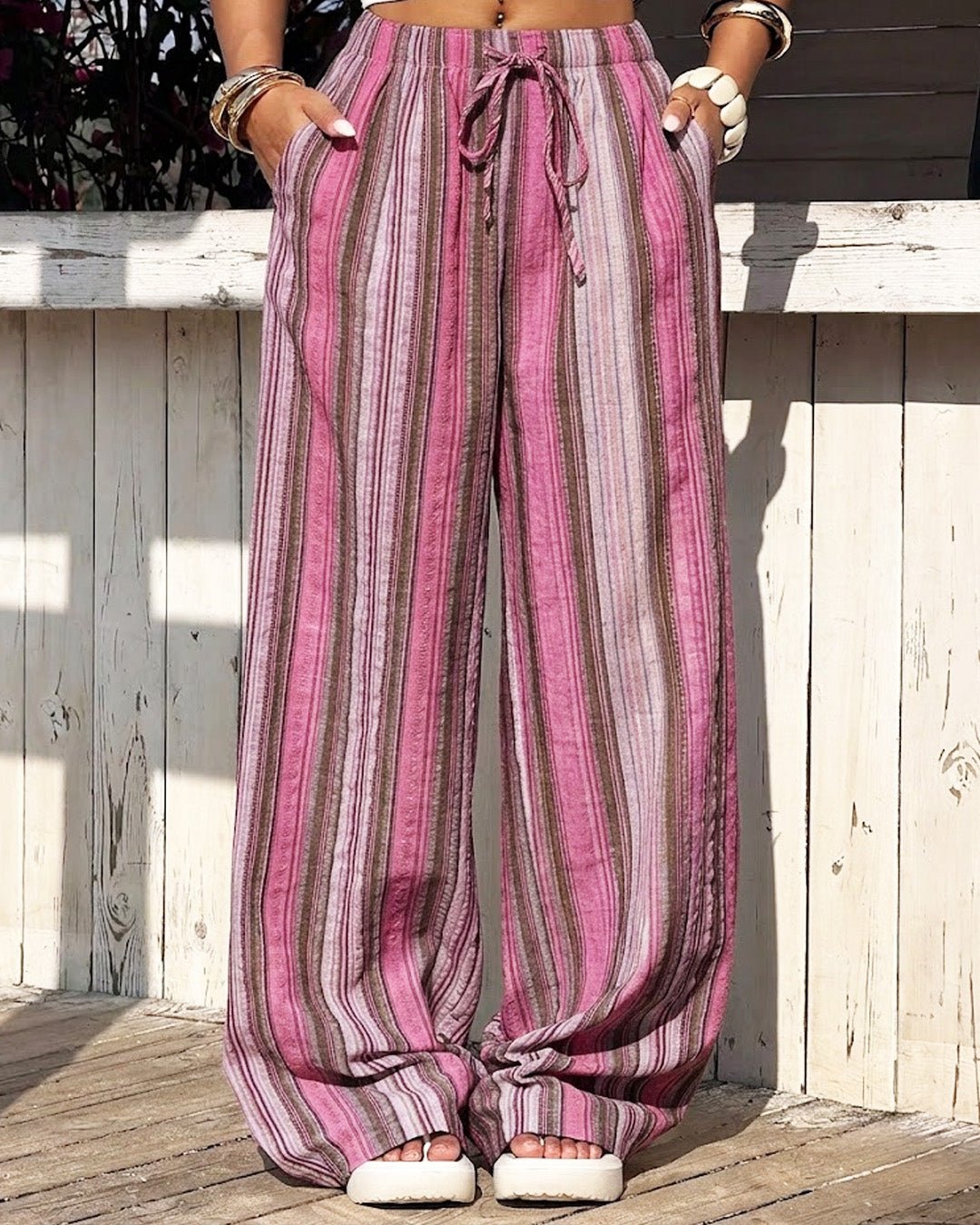 ZEYA - Jenny Wide-Leg Striped Pants