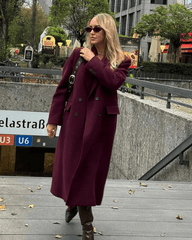 Jilian dubbelknäppt maxikappa