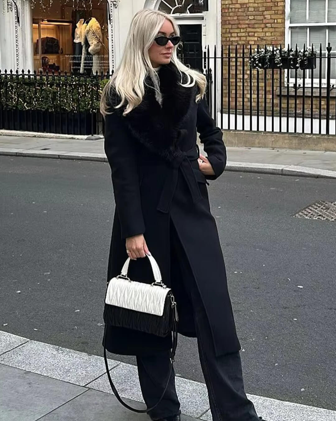 ZEYA - Josie Faux Fur Collar Maxi Coat