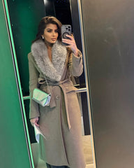 Maxi kabát Josie s límcem z umělé kožešiny