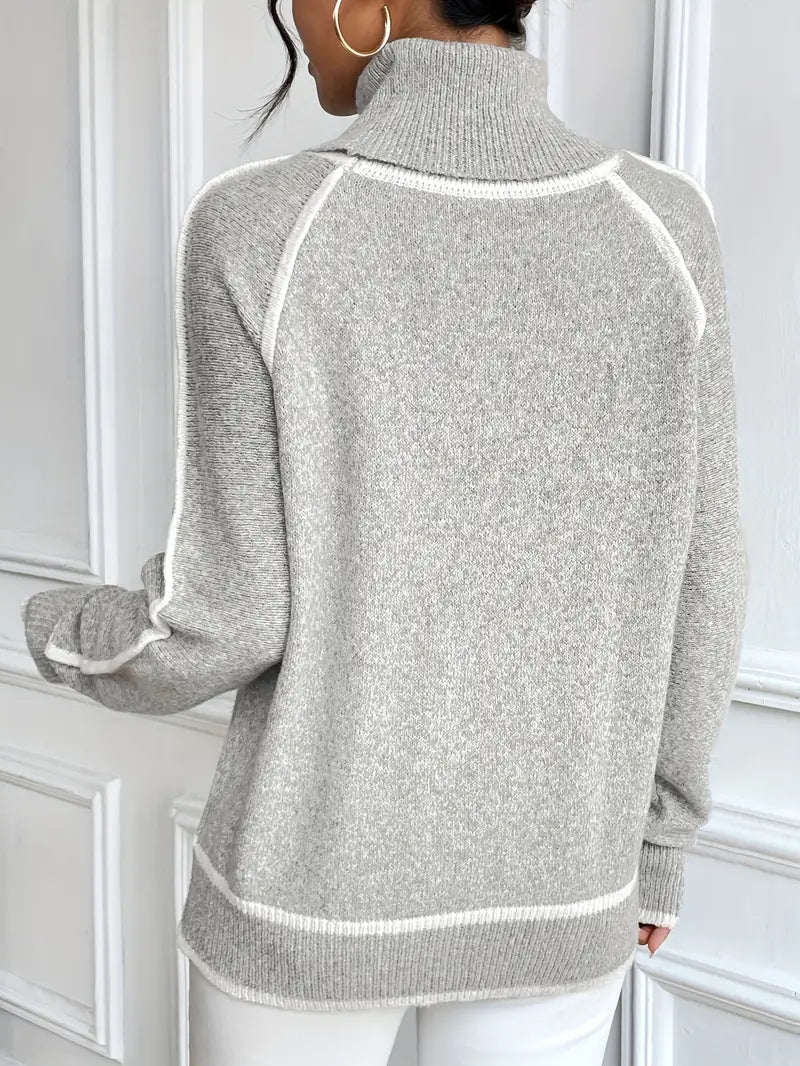 ZEYA - Jovie Contrasting Turtleneck Sweater