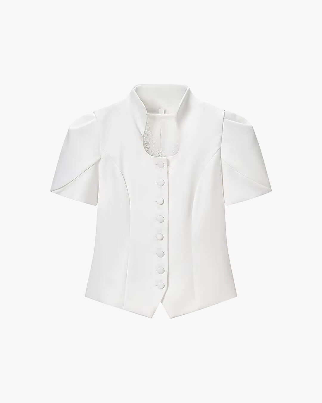 Leah top s knoflíkovou légou a stojáčkem
