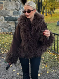 Kathy plyšový kabát z umělé kožešiny