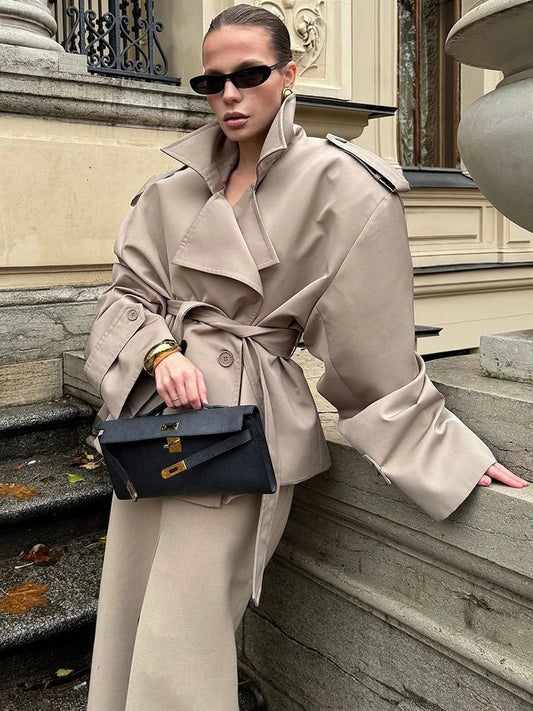 ZEYA - Kelly Belted Cropped Trench Coat