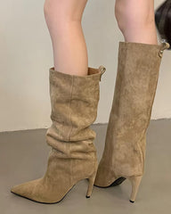Botas Kendra de ante sintético hasta la rodilla