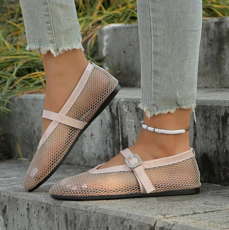 ZEYA - Kenza Mesh Mary Jane Ballet Flats