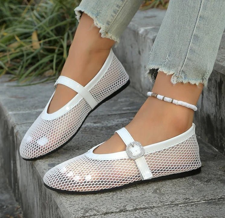 ZEYA - Kenza Mesh Mary Jane Ballet Flats