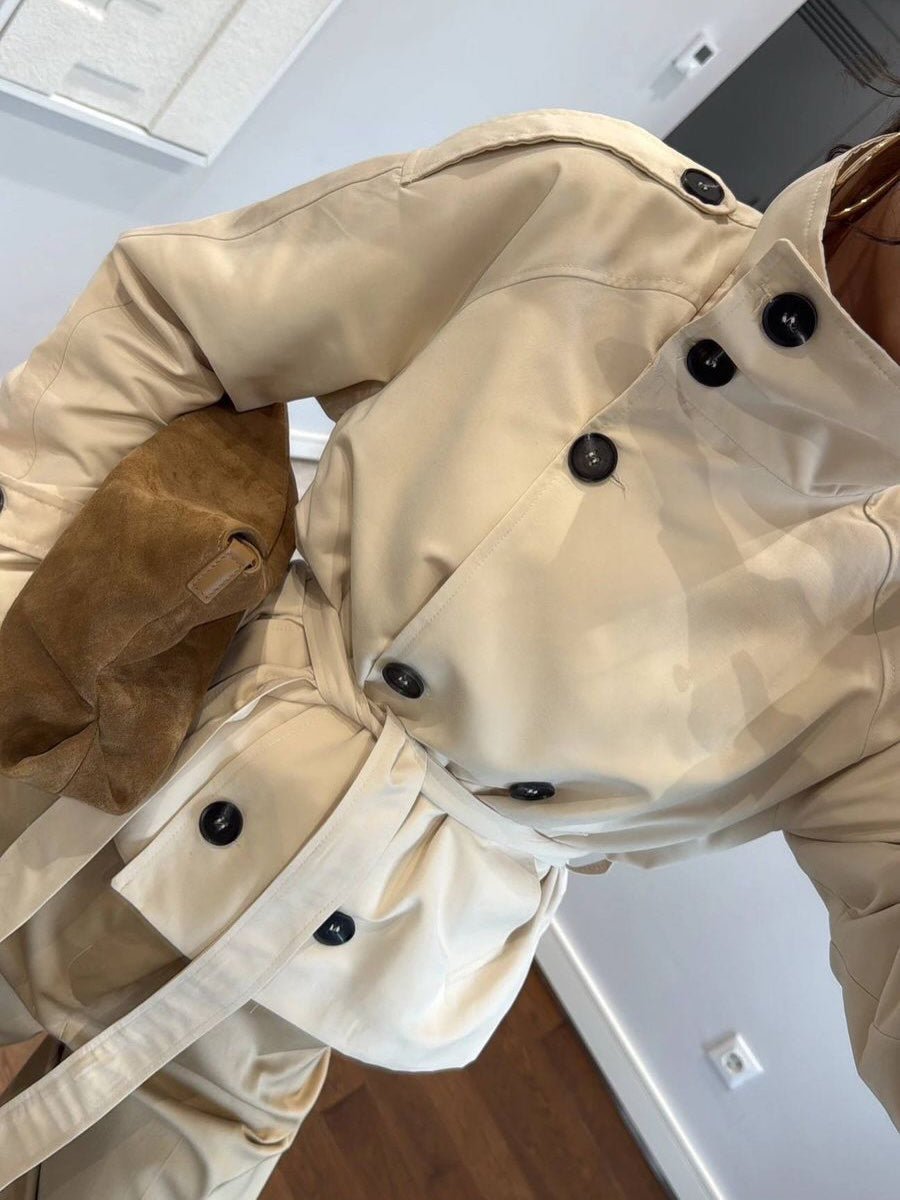 ZEYA - Kiarra Stand Collar Crop Trenchcoat