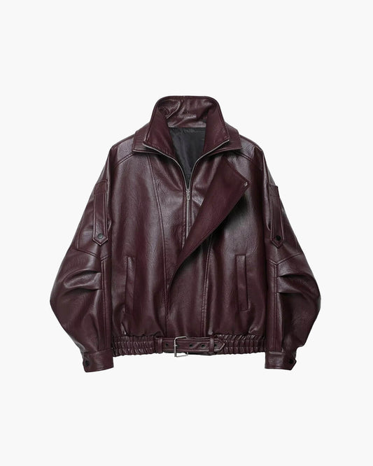 ZEYA - Kira Belted Leather Jacket