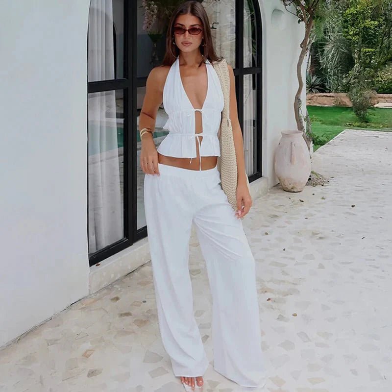 ZEYA - Kira Halter Cotton Two-Piece Set