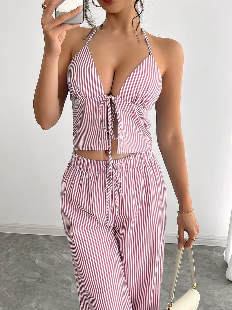 ZEYA - Kyra Striped Halter Top Set