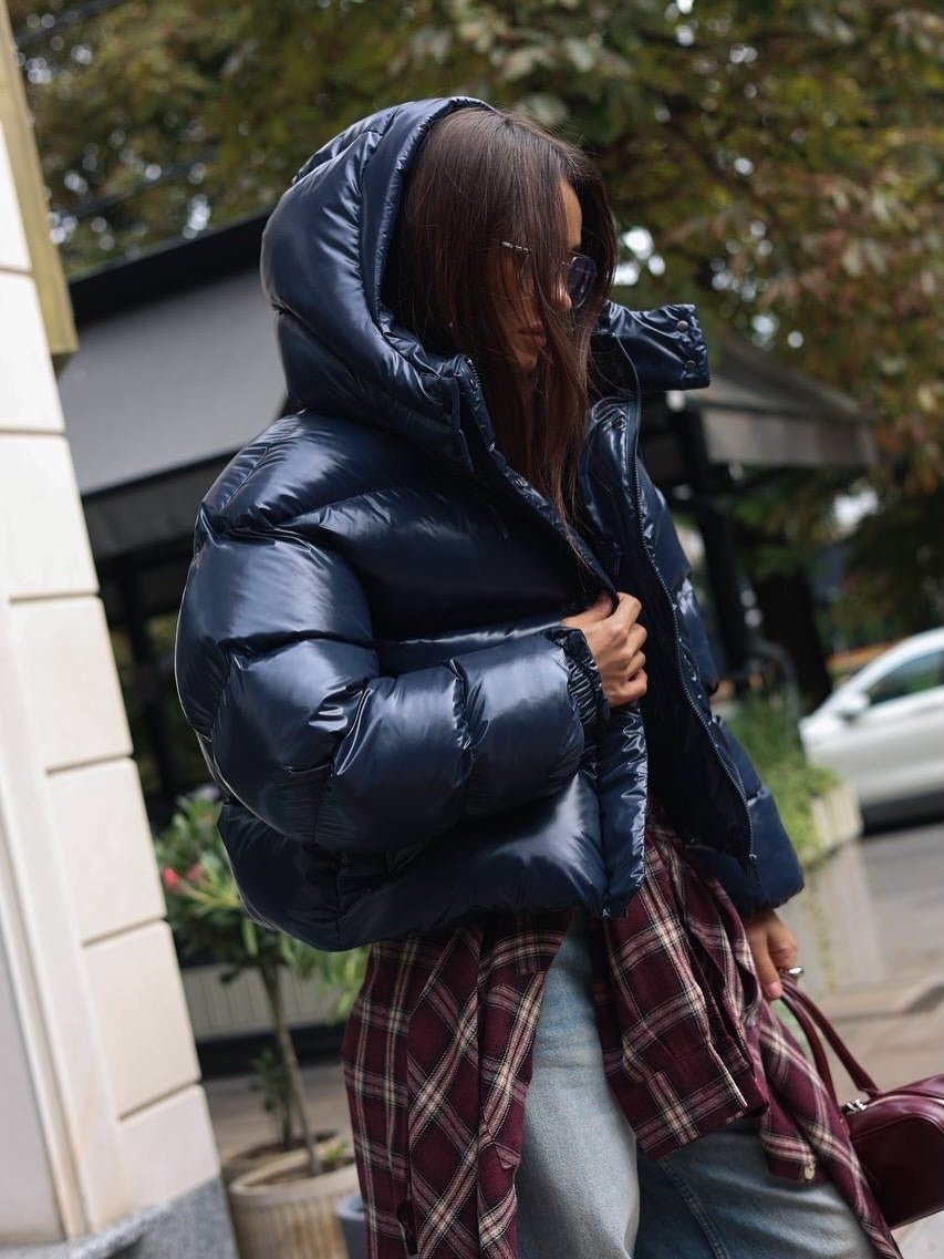 ZEYA - Lara Hooded Glossy Puffer Jacket