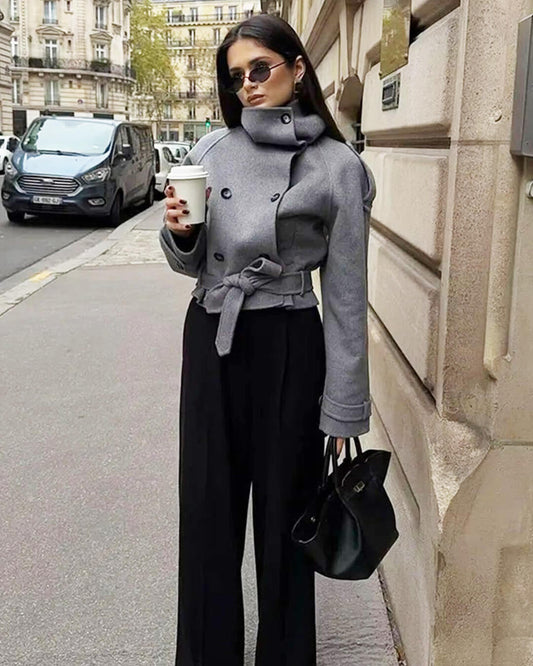 ZEYA - Lara Stand Collar Short Trench Coat