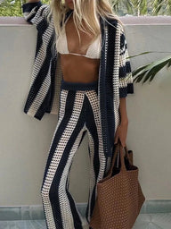 Layla Ριγέ Κροσέ Σετ Co-Ord
