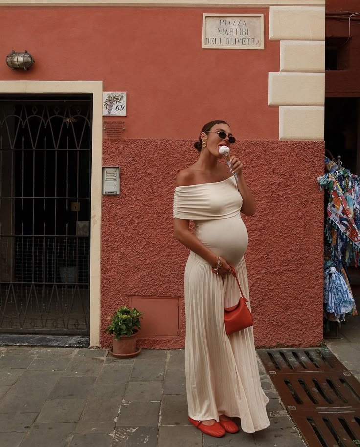 ZEYA - Leda Flowy Off - Shoulder Maternity Dress