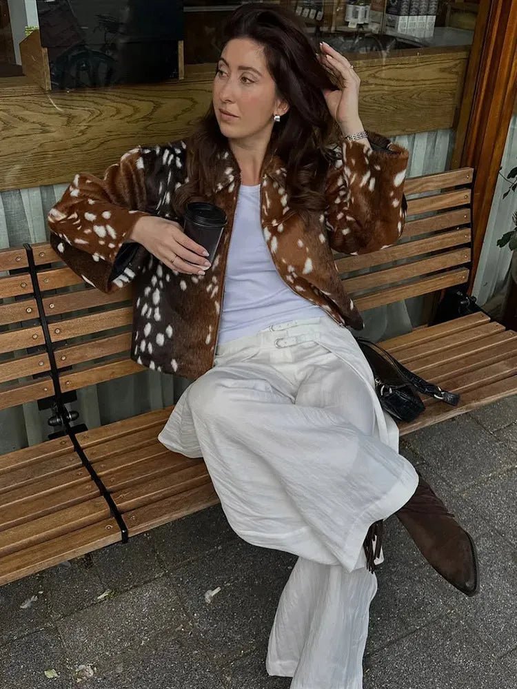 ZEYA - Lena Bambi Faux Fur Jacket and Shorts Set