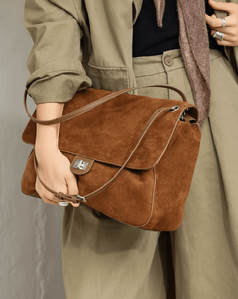 ZEYA - Lena Frosted Cowhide Retro Tote Bag