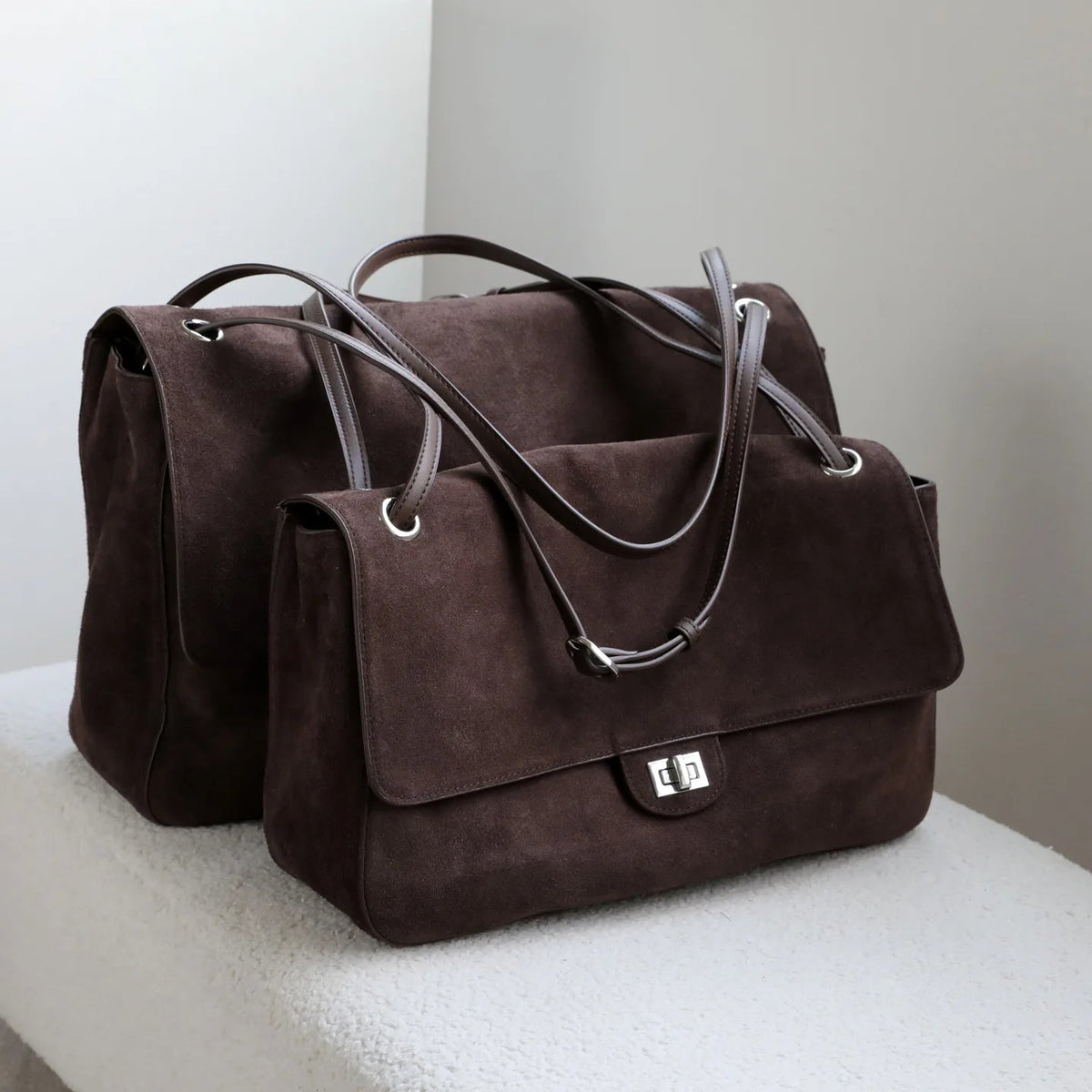 ZEYA - Lena Frosted Cowhide Retro Tote Bag