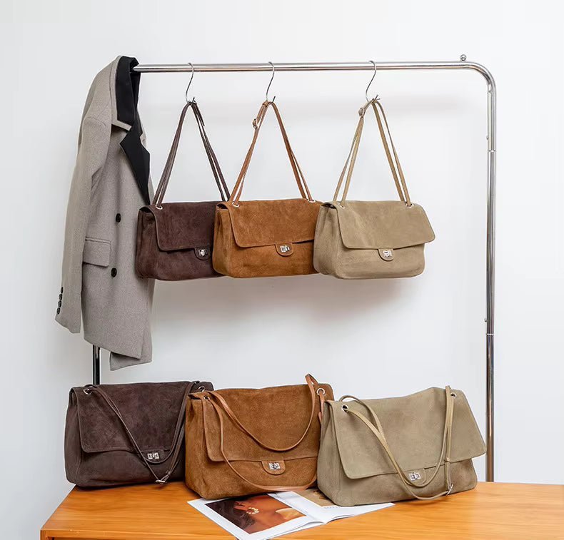 ZEYA - Lena Frosted Cowhide Retro Tote Bag